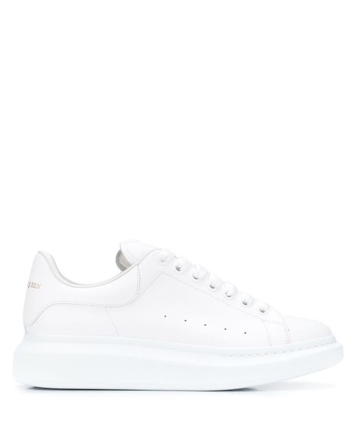 Alexander McQueen Leather Logo Sneakers in White for Men - Lyst