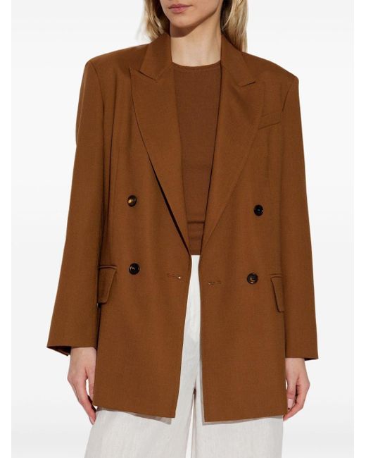 Max Mara Brown Mohair Wool And Silk Canvas Jacket