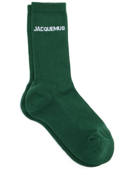 Jacquemus Green Logo Socks for men