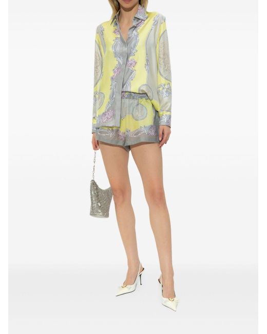 Versace Multicolor Silk Blend Shorts