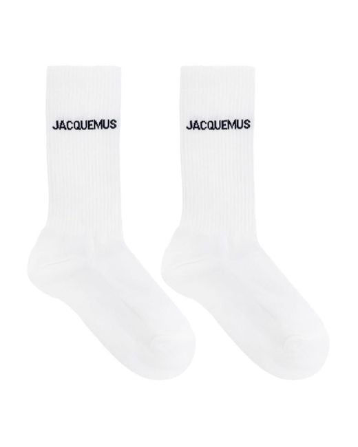 Jacquemus White Logo Socks for men