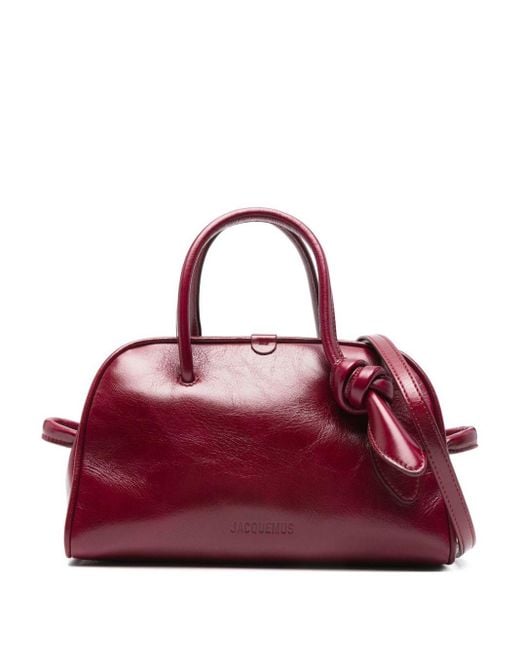 Jacquemus Purple Top-Handle Knot-Detail Bag