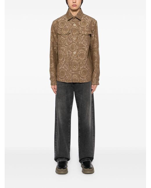 GIACCA STAMPA BAROCCA di Versace in Brown da Uomo
