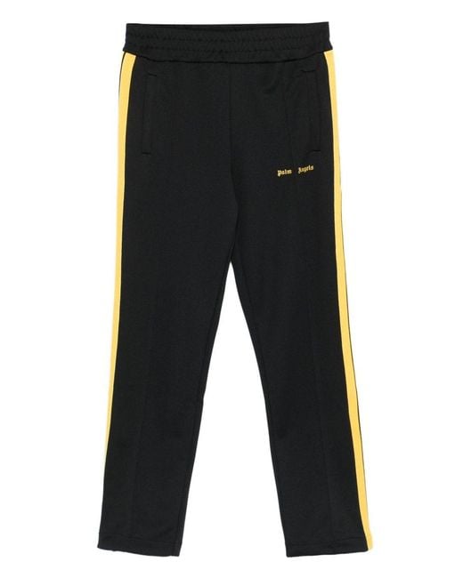 Palm Angels Black Logo-Embroidered Side-Stripe Track Pants for men