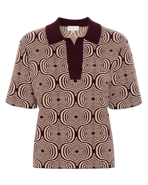 Dries Van Noten Brown Knitted Polo Shirt
