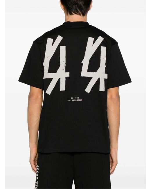 44 Label Group Black Printed T-shirt for men