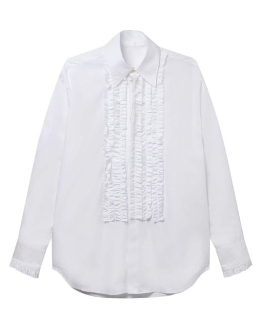 Stella McCartney White Ruffled-detail Cotton Shirt
