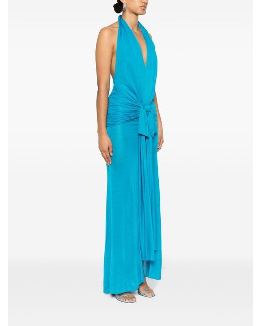 Blumarine Blue Long Jersey Dress