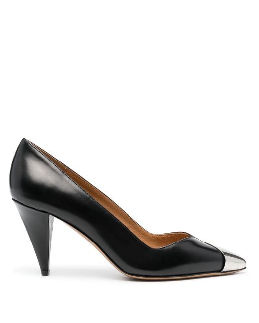 contrast toe pumps