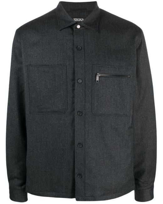 Zegna Black Jacket-Shirt for men