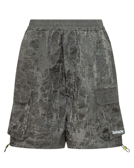 Barrow Gray Printed Shorts for men