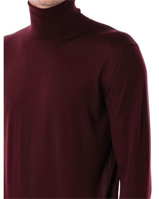Saint Laurent Red High Neck Pullover for men