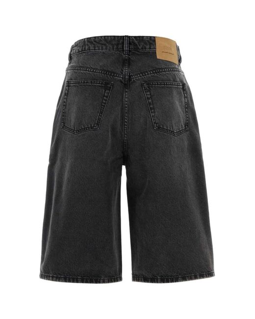 AMI Black Solid Shorts for men