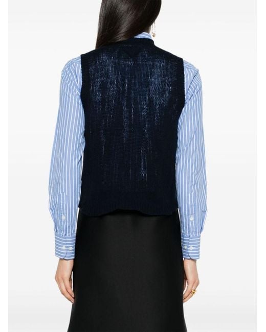Prada Blue V-Neck Cashmere Vest