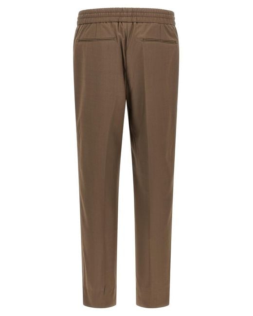 Brioni Brown Straight Drawstring Pants for men