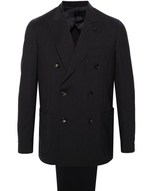Costume Homme LARDINI En Laine Gris/bleu - Taille 9433AT - Neuve Avec étiquettes