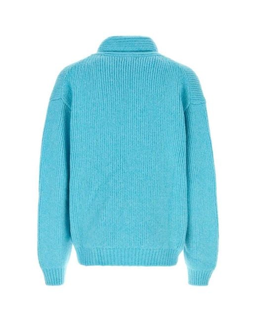 Tom Ford Blue Shawl Collar Wool Cardigan for men