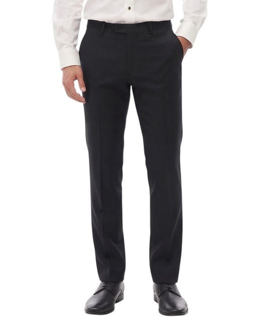 Corneliani Black Flat Front Pants for men
