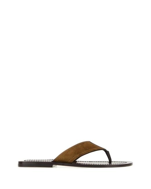 The Row Brown Solid Slippers for men
