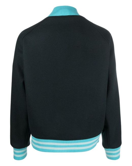 AWAKE NY Black Wool-Blend Logo Varsity Bomber Jacket for men