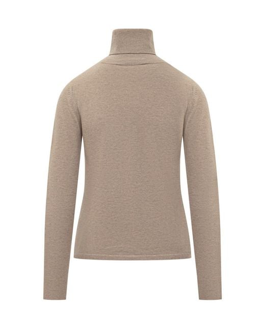 Max Mara Natural Solid Turtle Neck Sweater