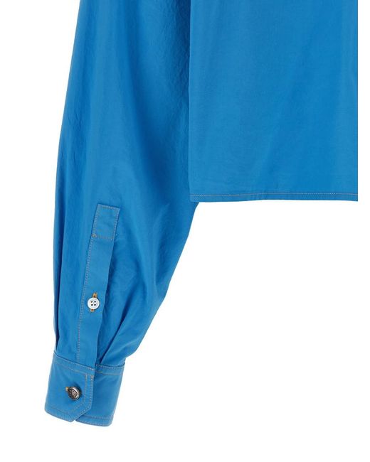 Versace Blue 'Medusa' Button Shirt