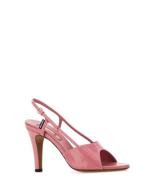 Miu Miu Pink Leather Sandals