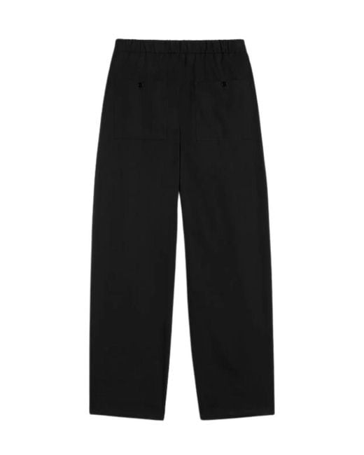 Jil Sander Black Drawstring Cargo Trousers for men