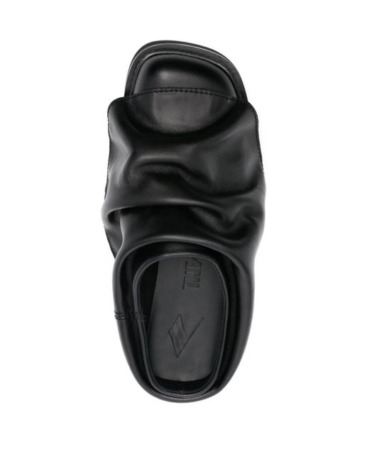 The Attico Black Leather Mules