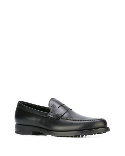Tod's Black Leather Loafer for men