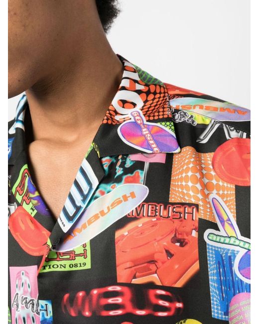 Ambush Multicolor Graphic Print Cuban Collar Shirt for men