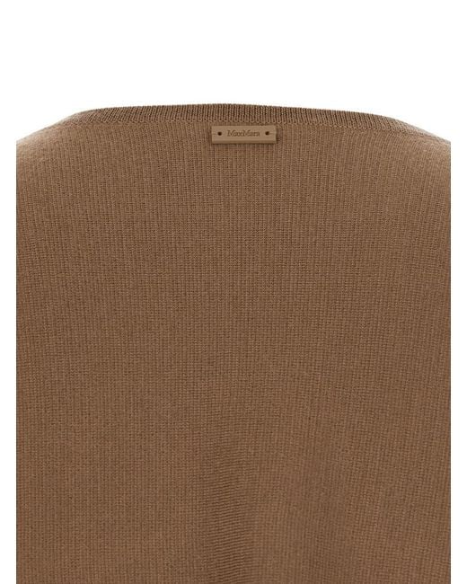 Max Mara Brown Solid Crew Neck Sweater
