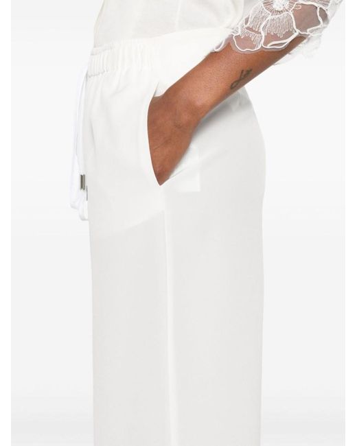 Ermanno Scervino White Silk Trousers