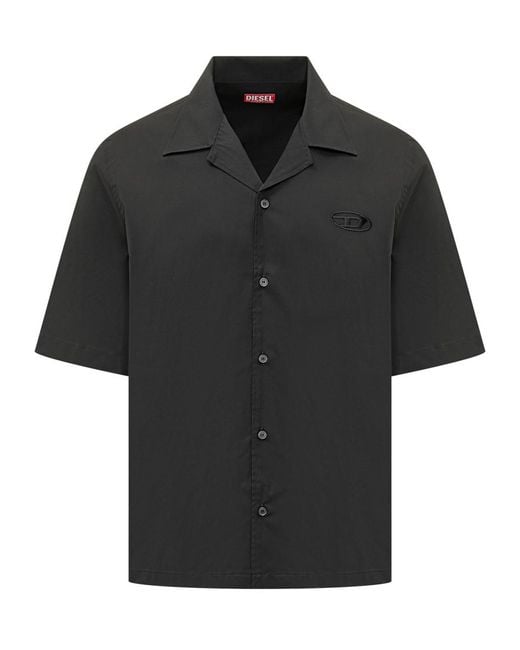 DIESEL Black Regular Solid Shirt for men