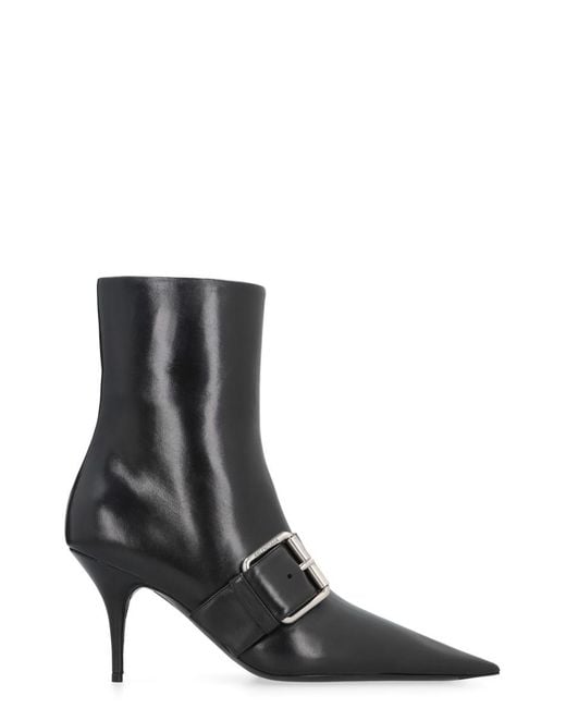 Balenciaga Black Solid Pointed Toe Boots