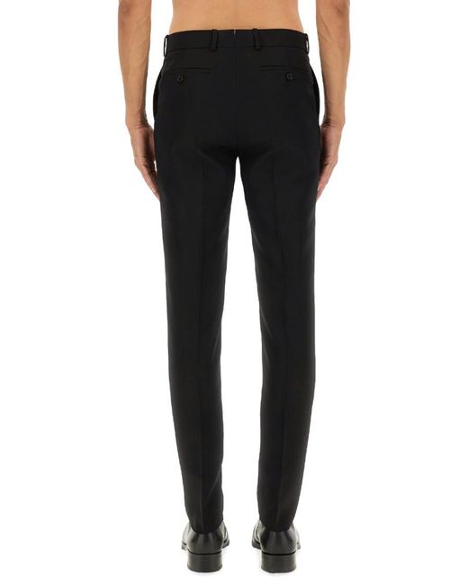 McQueen Black Flat Front Pants for men