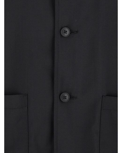 Low Brand Black Classic Collar Shirt for men