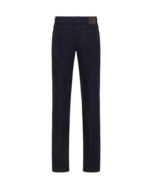 Kiton Blue Solid Jeans for men