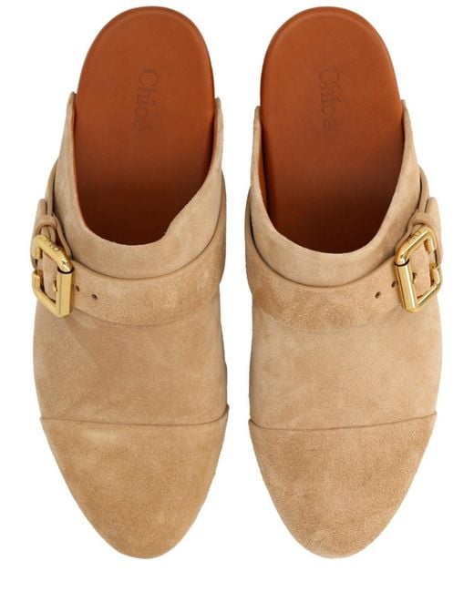 Chloé Brown Studded Mules