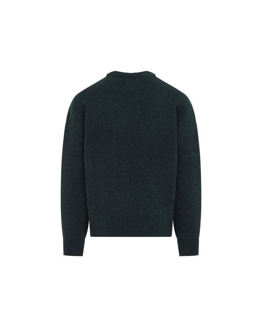 AMI Black Crew Neck Sweater for men