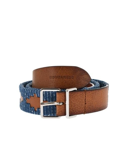 DSquared² Brown Denim Trims Belt