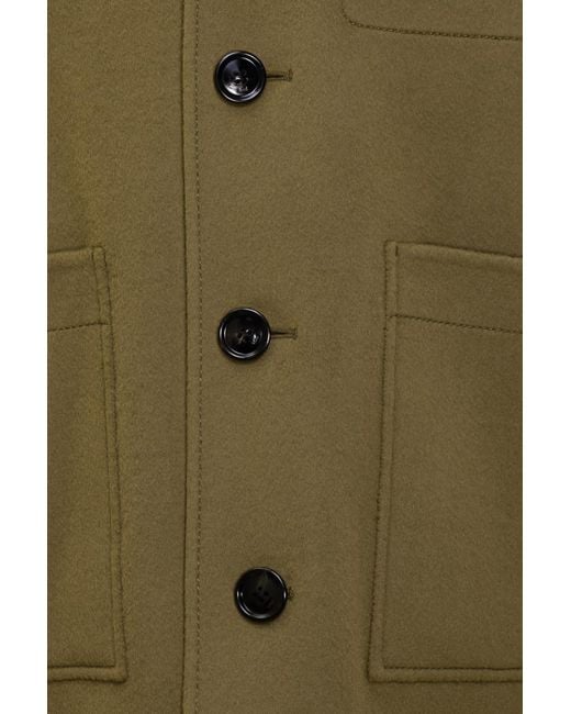 AMI Green Solid Shirt Collar Jacket for men