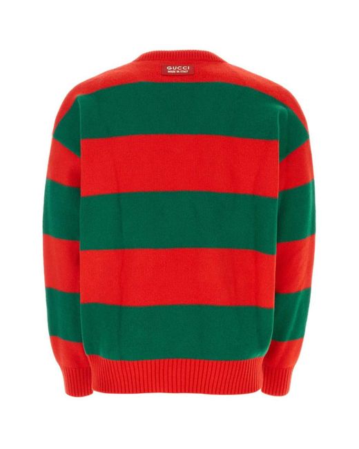 Gucci Embroidered Stretch Wool Blend Sweater for men