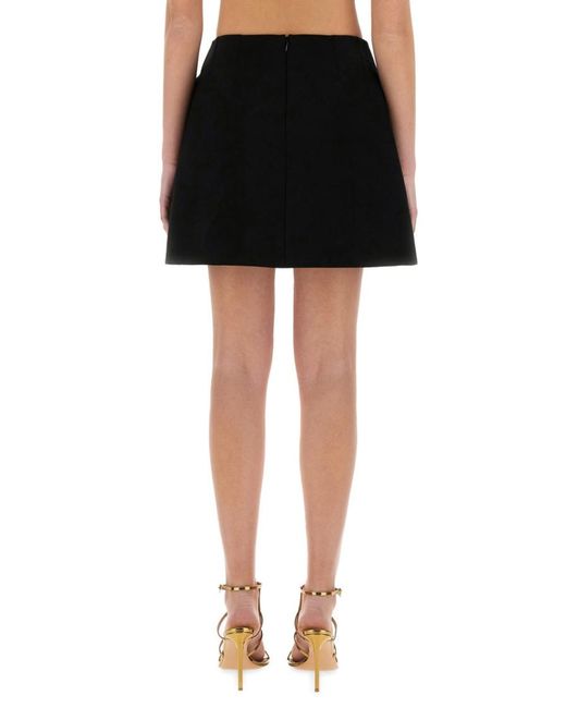 McQueen Black Solid Mini Skirt