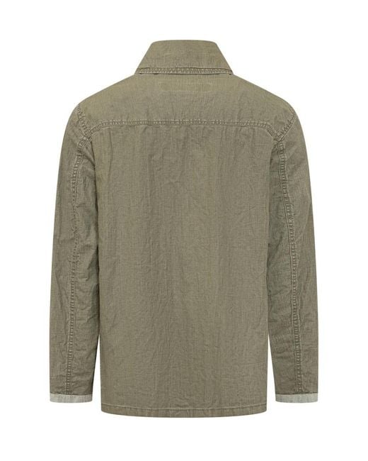 Fay Green Solid Shirt Collar Jacket for men