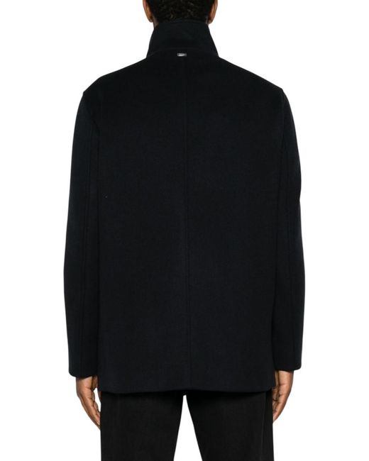 Herno Black Double Breasted Coat for men