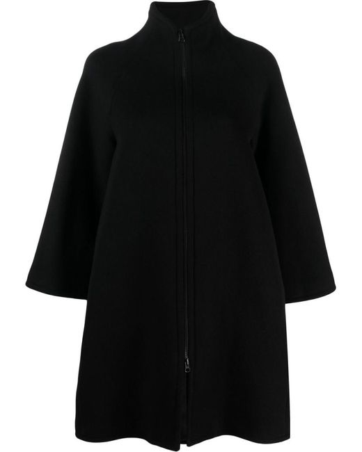 Gianluca Capannolo Black Wool Blend Oversized Coat