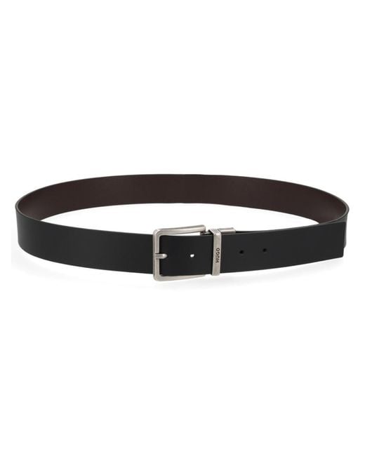 Boss Black Solid Buckle Belt for men