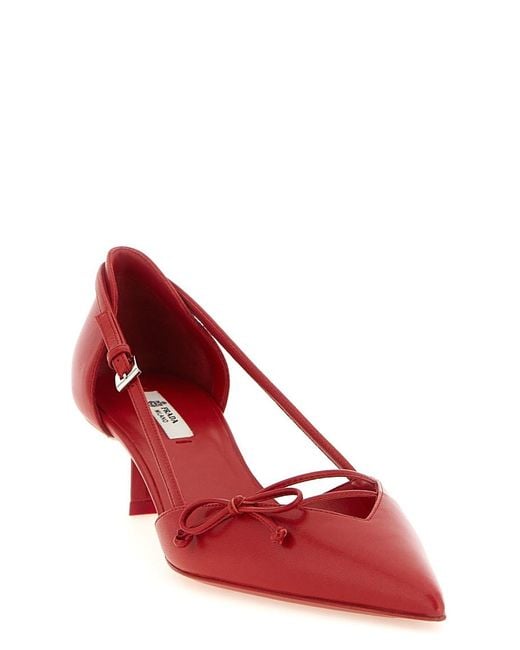 Prada Red Slingback Pumps