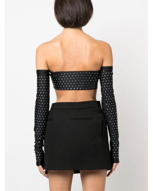 ANDAMANE Black Crystal Crop Top
